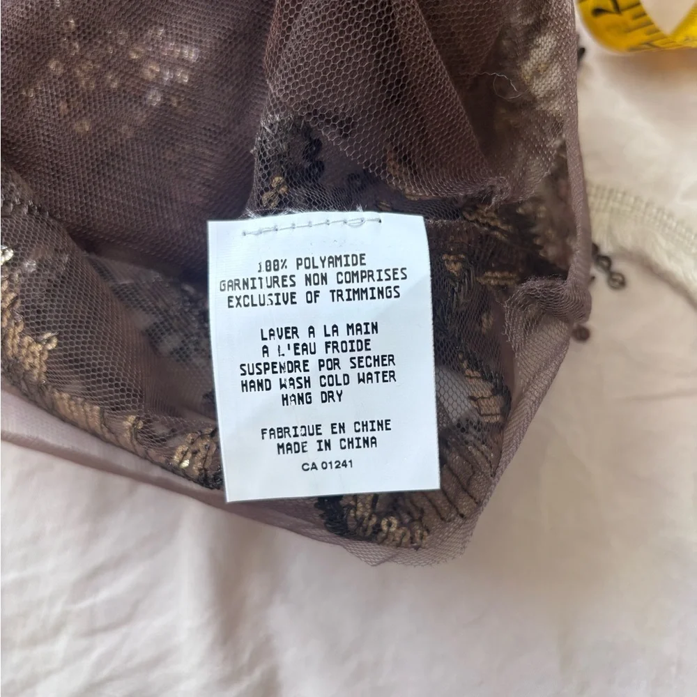 NWT Simons Chocolate Brown Sequin Lace Sequin Sparkly tulle Midi Skirt Size S - Picture 8 of 15